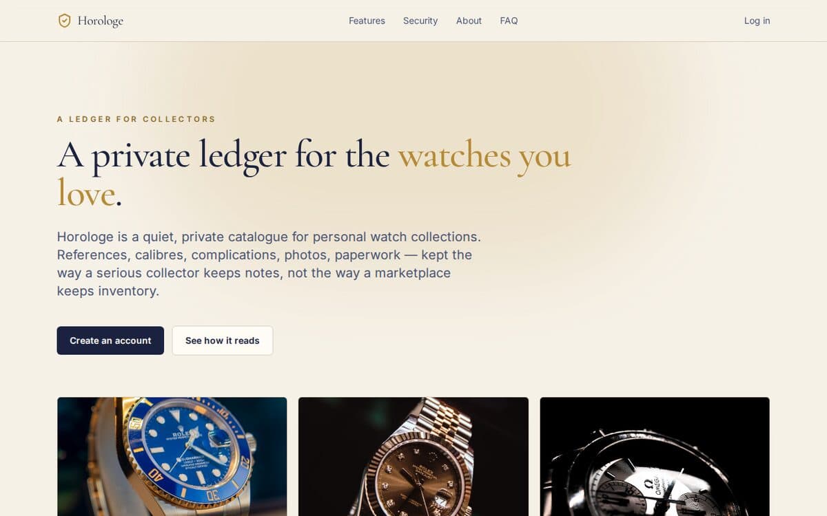 Horologe home page