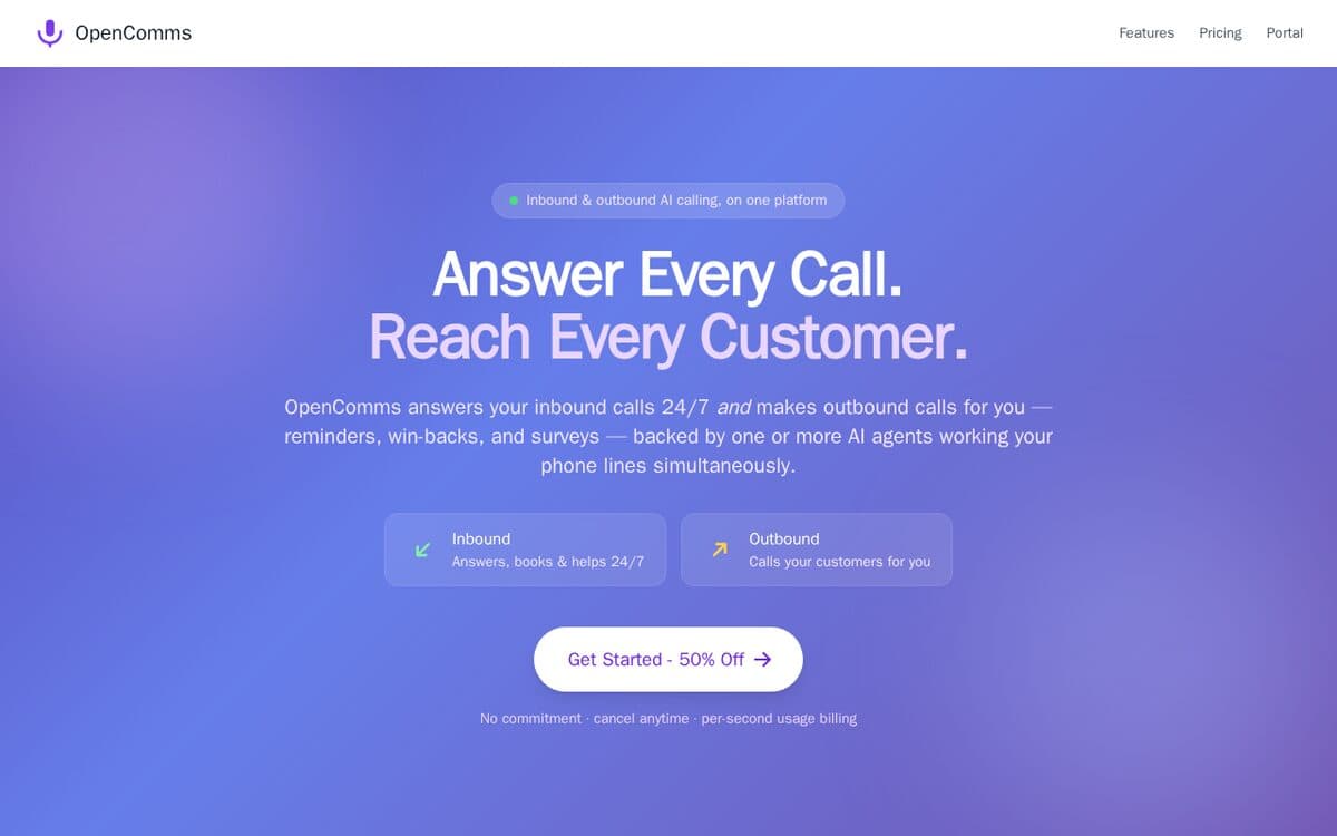 OpenComms home page